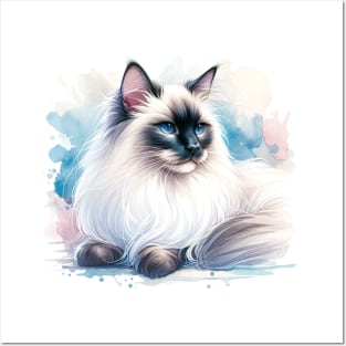 Balinese - Watercolor Cat Posters and Art